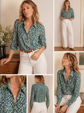 Floral  Cotton Button Down Talbots Size X